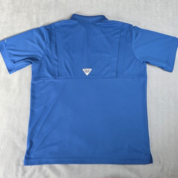 Columbia Polo Shirt Mens Large PFG Perfect Cast Blue Vented Omni-Shade XM6930 - Picture 8 of 15